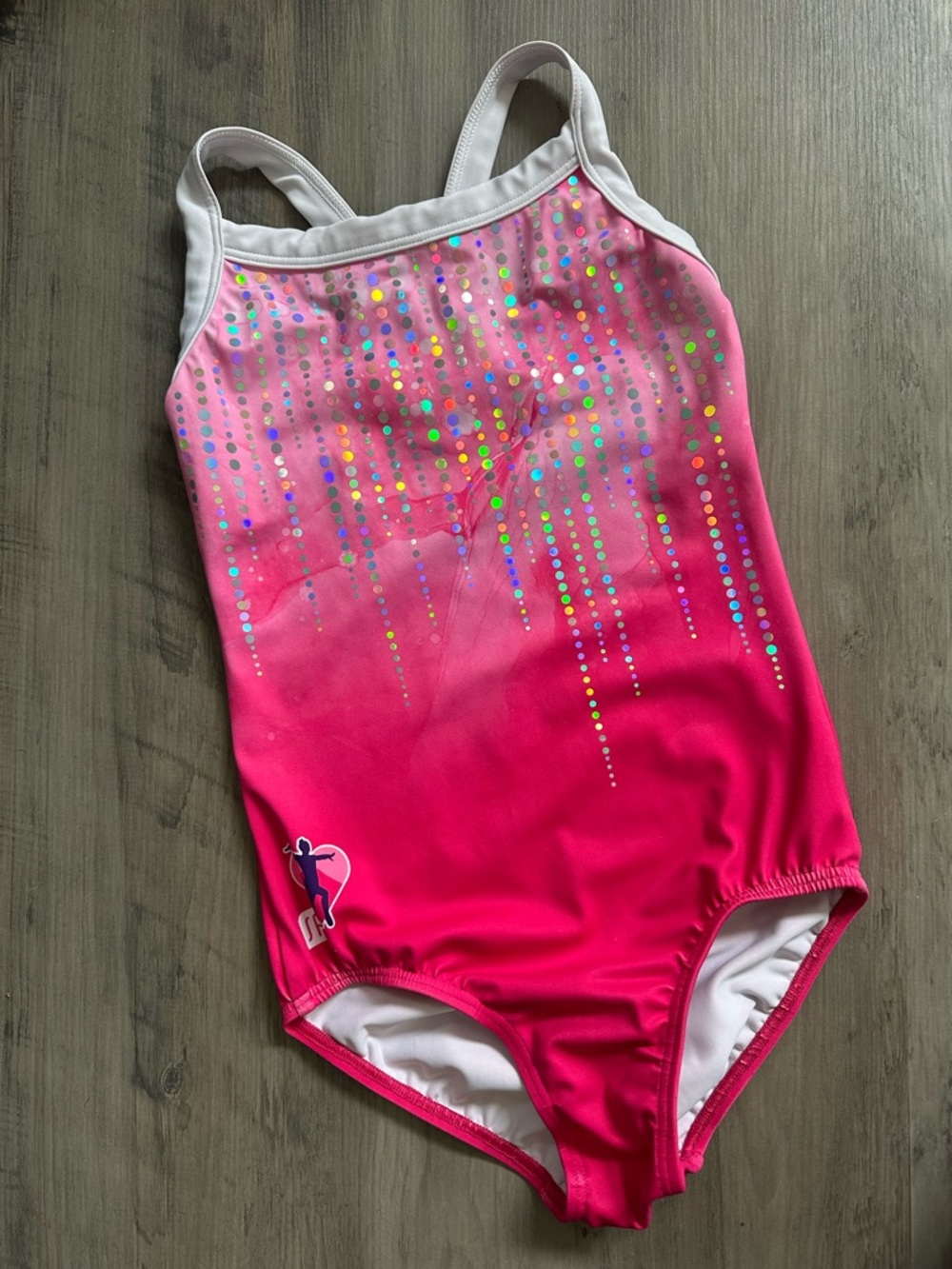 Kids Pink Sequin-Accent “ Walking with Ava” leotard